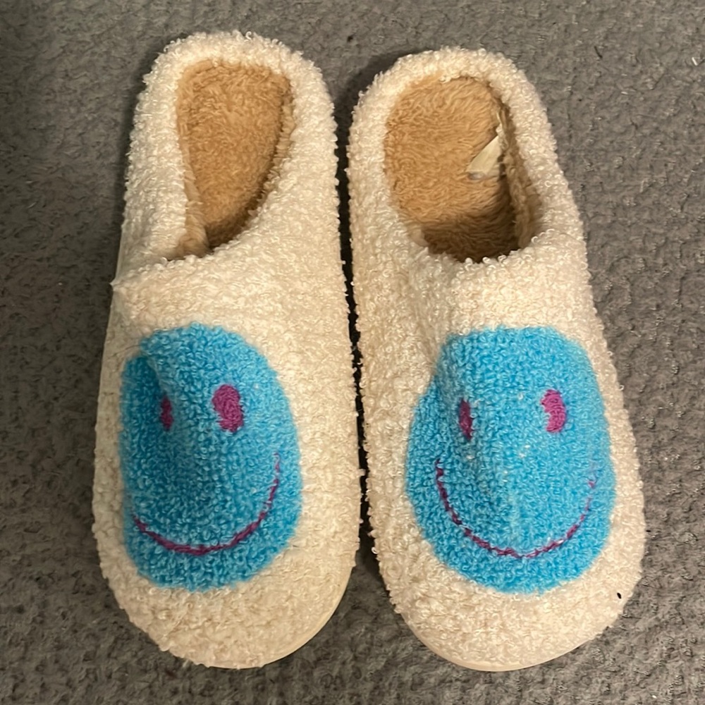 smiley face slippers